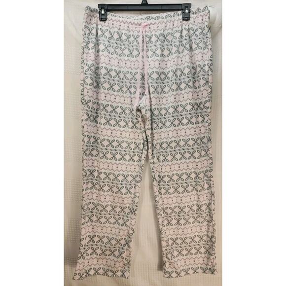 Croft & Barrow Pajama Pants XXL Fleece Loungewear Womens Pink Gray Loungewear - Picture 1 of 5